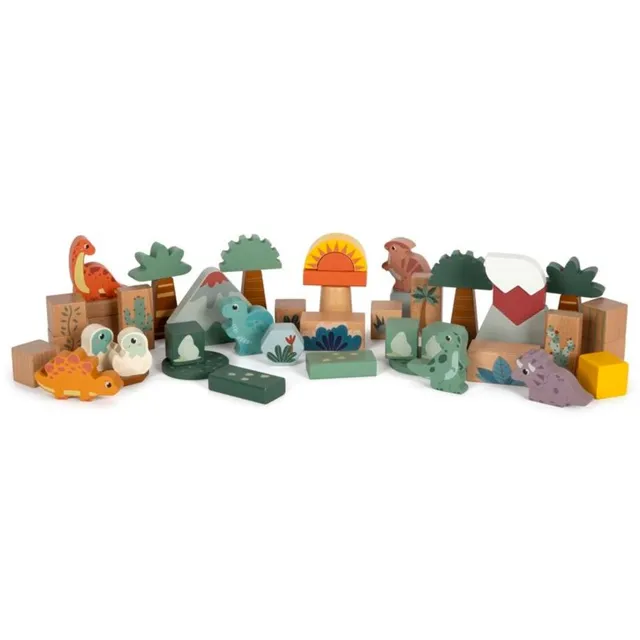 Small foot Wooden Building Blocks Dino aktiveeriv mänguasi puidust 12 m+ 34 tk
