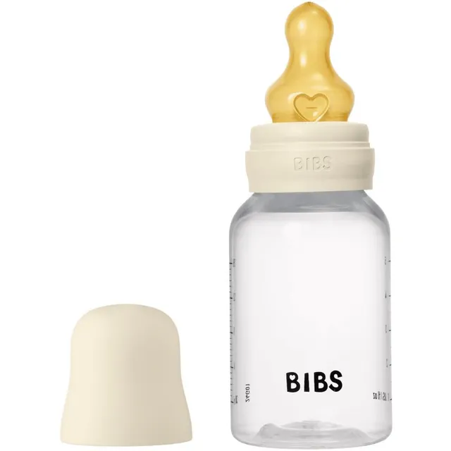 BIBS Anti-Colic Baby Bottle Latex koolikuid ennetav pudel kautšukist lutiga Ivory 1 tk