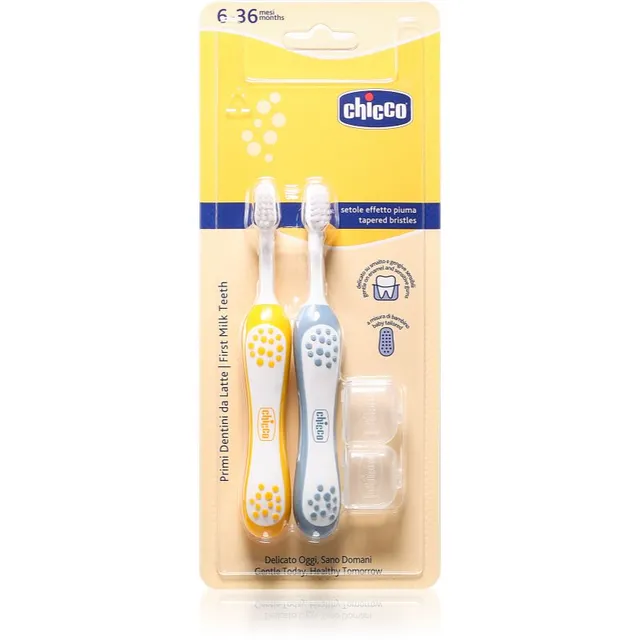 Chicco Toothbrush Set 6-36m Laste hambahari Indigo-Mustard