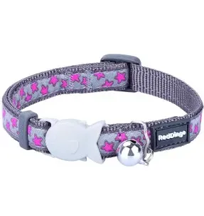 Kassi kaelarihm disainmustriga Stars Hot Pink on Cool Grey (Red Dingo)