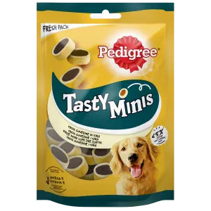 Täiendsööt. Pedigree Tasty Minis veise ja juustumaitselised koeramaiused, PEDIGREE, 140g