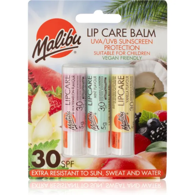 Malibu Lip Care Balm Huulepalsam SPF 30 3x5 g