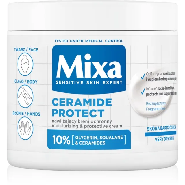 Mixa Ceramide Protect Taastav kehakreem tundlikule nahale 400 ml