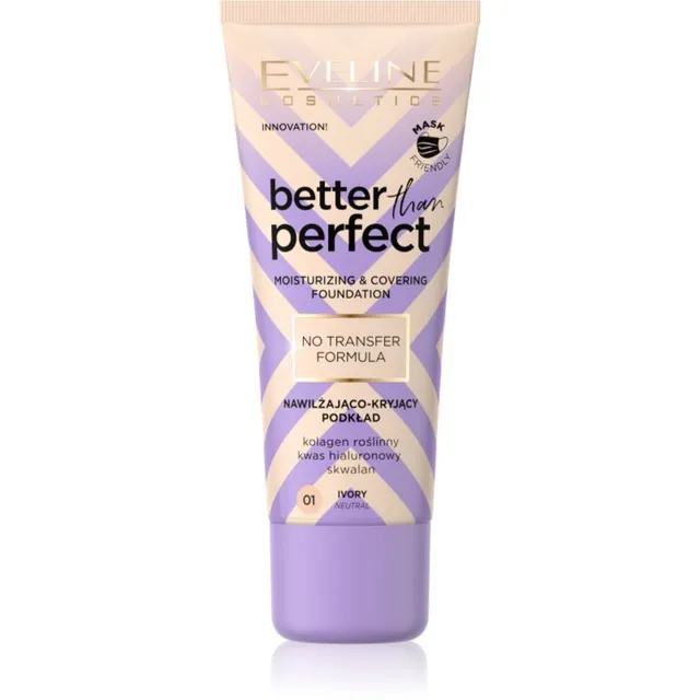 Eveline Cosmetics Better than Perfect Väga hea katvusega jumestuskreem niisutava toimega varjund 01 Ivory Neutral 30 ml