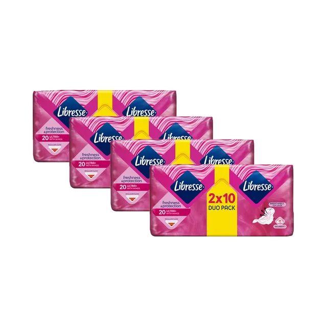 HULGI Hügieenisidemed Invisible Ultra Thin Normal Duopakk 4tk, LIBRESSE, 4 x 20 tk