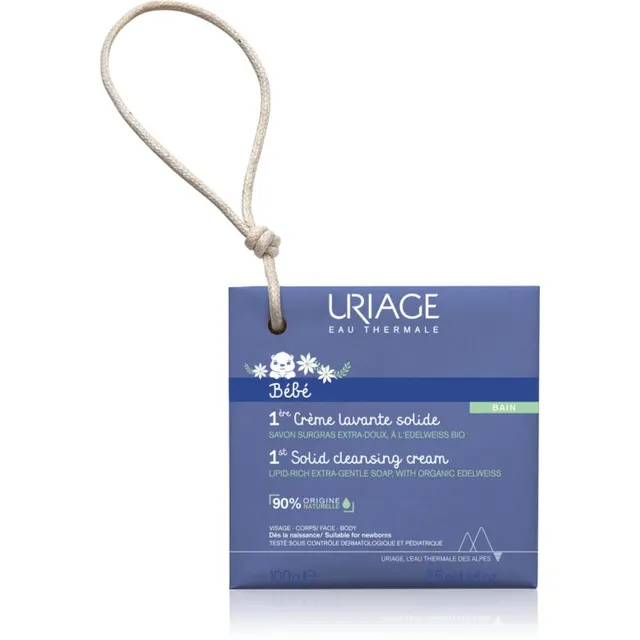 Uriage Bébé 1st Solid Cleansing Cream Kreemjas seep pehme ja sileda naha jaoks lastele sünnist alates 100 g