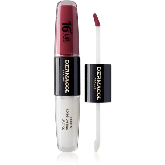 Dermacol 16H Lip Colour Kauapüsiv huulepulk ja huuleläige varjund 28 Royal Peony 2x4 ml