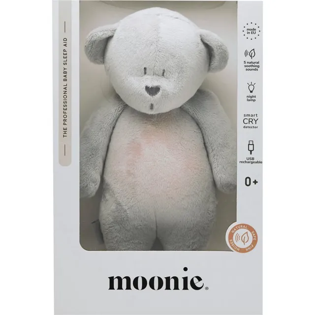 Moonie Bear 2.0 Organic Silver une mänguasi meloodiaga 1 tk