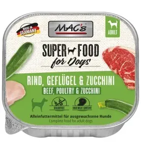 MAC´s konserv koerale VEIS, KODULIND (95% liha) ja SUVIKÕRVITS, teraviljavaba, kausike (Superfood Dog Beef, Poultry & Zucchini)
