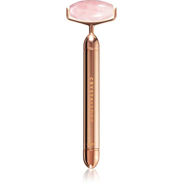 Crystallove Vibrating Roller Rose Quartz Massaaživahend näole 1 tk