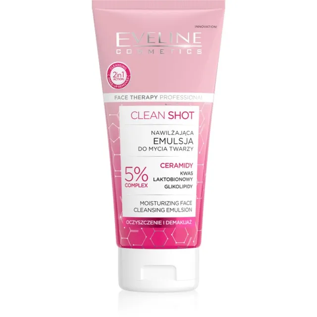 Eveline Cosmetics Clean Shot 5% Ceramidy Complex Intensiivne niisutav pesemisemulsioon 150 ml