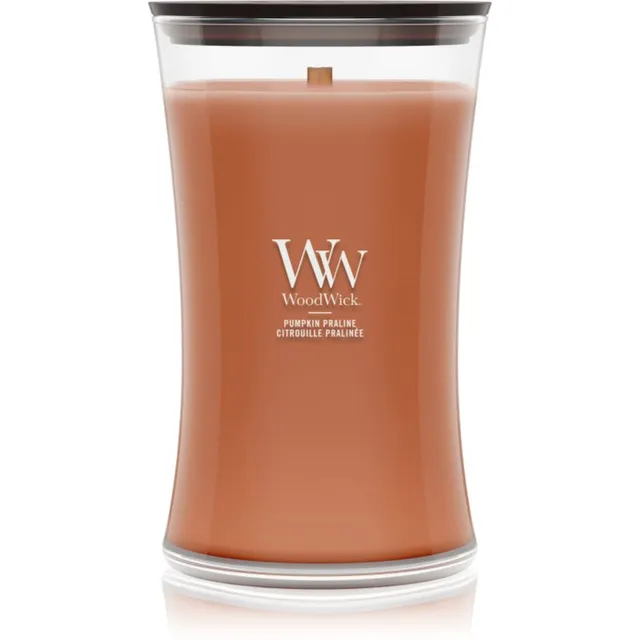 Woodwick Pumpkin Praline lõhnaküünal puidust taht 610 g
