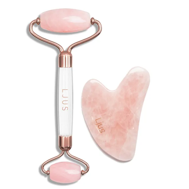 LJUS Rose Quartz Gem Roller komplekt