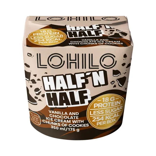 Vanilli- ja šokolaadijäätis küpsisetükkidega, LOHILO, 175 g