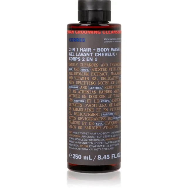 Korres Athenian Grooming Šampoon ja dušigeel kaks-ühes meestele 250 ml