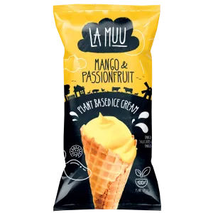 La Muu Mango-Passioni jäätis vahvlikoonuses 80 g/130 ml vegan
