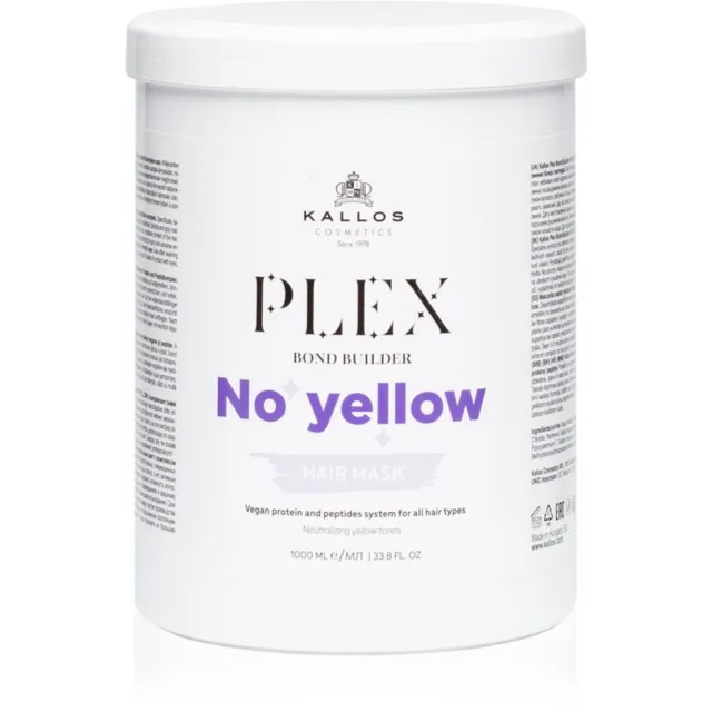 Kallos Plex No Yellow Juuksemask kollaste toonide neutraliseerimiseks 1000 ml
