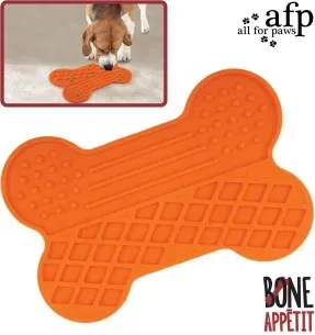 Matt toidu ja maiuste söömiseks, iminappadega Tasty Bone Lick Mat - L (AFP - Calming Pals)
