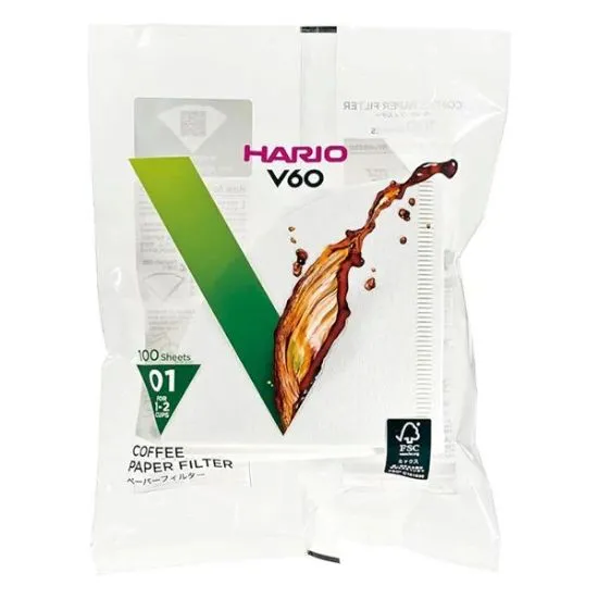 HARIO 01 paberfiltrid 100tk valged