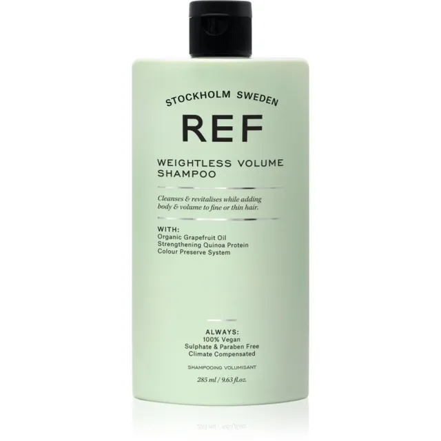 REF Weightless Volume Shampoo Šampoon õhukestele ja jõuetutele juustele kohevuse andmiseks juuksejuurtest alates 285 ml