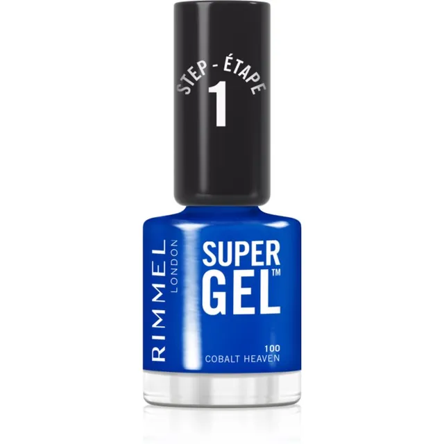 Rimmel Super Gel Geelküünelakk ilma UV / LED-lampide kasutamiseta varjund 100 Cobalt Heaven 12 ml