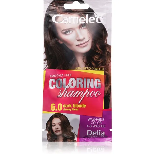 Delia Cosmetics Cameleo Coloring Shampoo Toniseeriv šampoon juustele varjund 6.0 Dark Blonde 40 ml