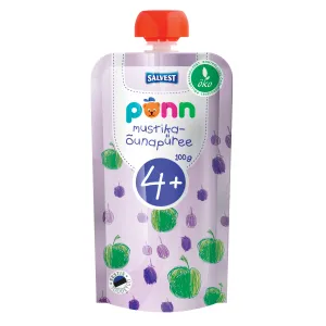 Mustika-õunapüree mahe 4+, PÕNN, 100 g