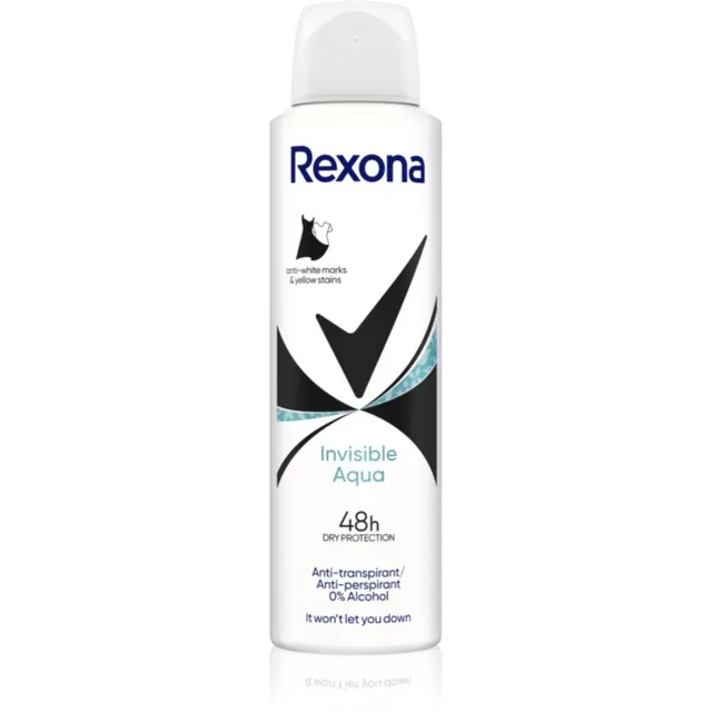 Rexona Invisible Aqua Pihustatav antiprespirant valgete ja kollaste plekkide hoolduseks 150 ml
