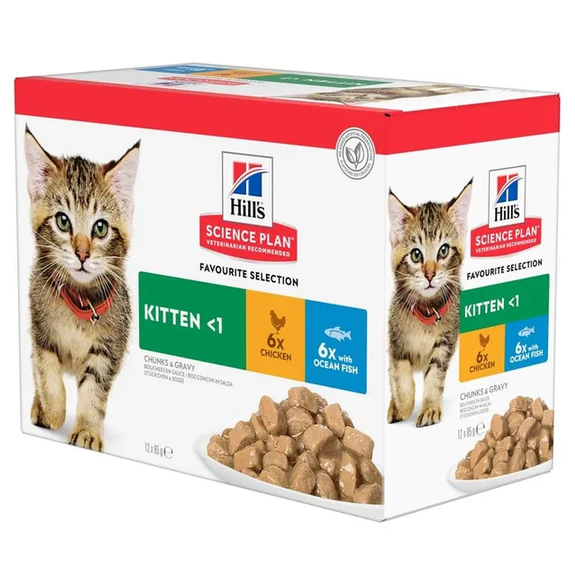 Hill's SP kassipoja einekotikeste multipakk, kana/ookeanikala, 12x85 g