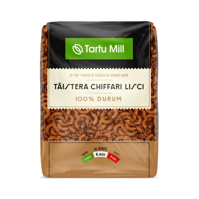 Pasta täistera Chiffari Lisci, TARTU MILL, 500 g