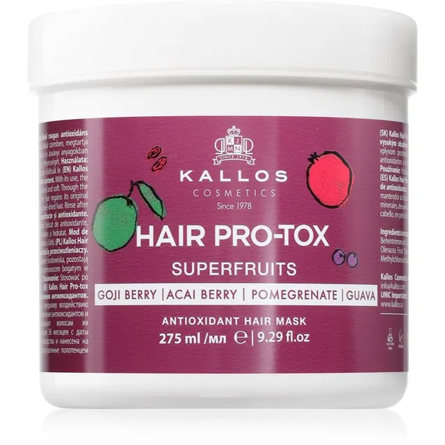 Kallos Hair Pro-Tox Superfruits Taastav mask väsinud ja särata juustele 275 ml