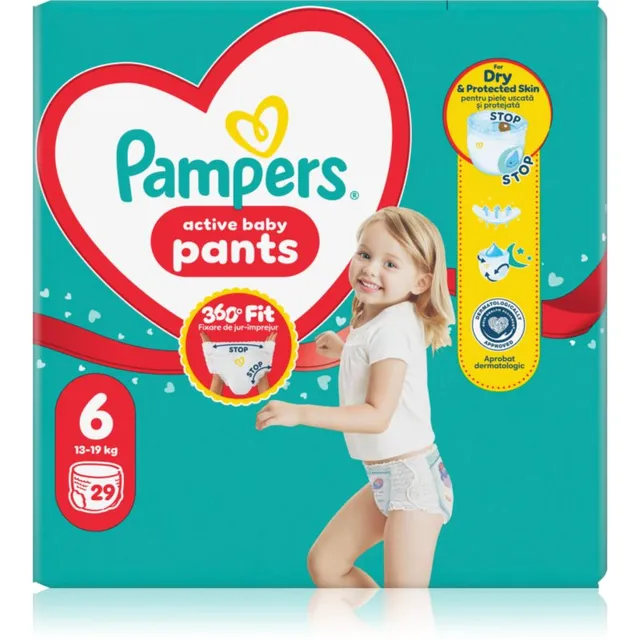Pampers Active Baby Pants Size 6 ühekordselt kasutatavad püksmähkmed 13-19 kg 29 tk