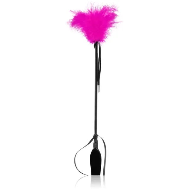 Secret play Riding Crop Black Nahast Piits Sulgedega Kõditi Fuchsia 52 cm