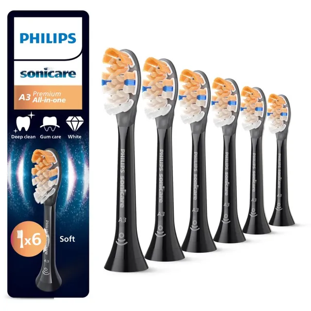Philips Sonicare Premium All-in-One HX9096/88 Hambaharja varuharjapead Black 6 tk