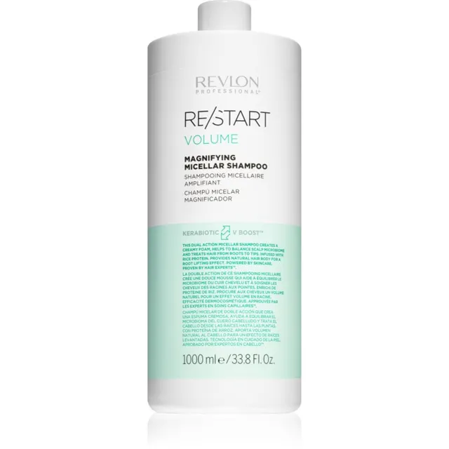 Revlon Professional Re/Start Volume Kohevust andev mitsellaaršampoon õhukestele ja peadligi hoidvatele juustele 1000 ml
