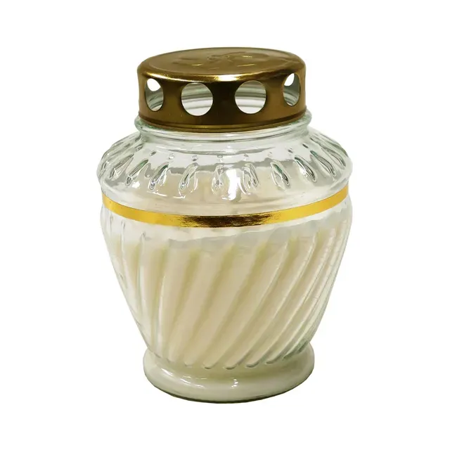 Kalmuküünal klaasis 60h, valge, PROVENCE, 1 tk