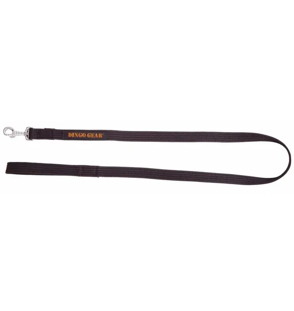 Koera jalutusrihm ROLLER, kummeeritud, aasaga, must (Dingo Gear)