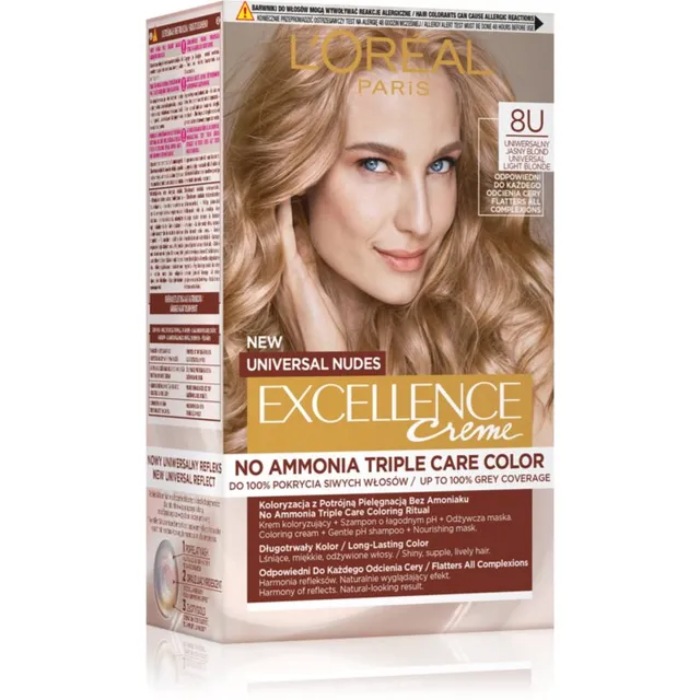 L’Oréal Paris Excellence Universal Nudes Püsijuuksevärv varjund 8U 1 tk