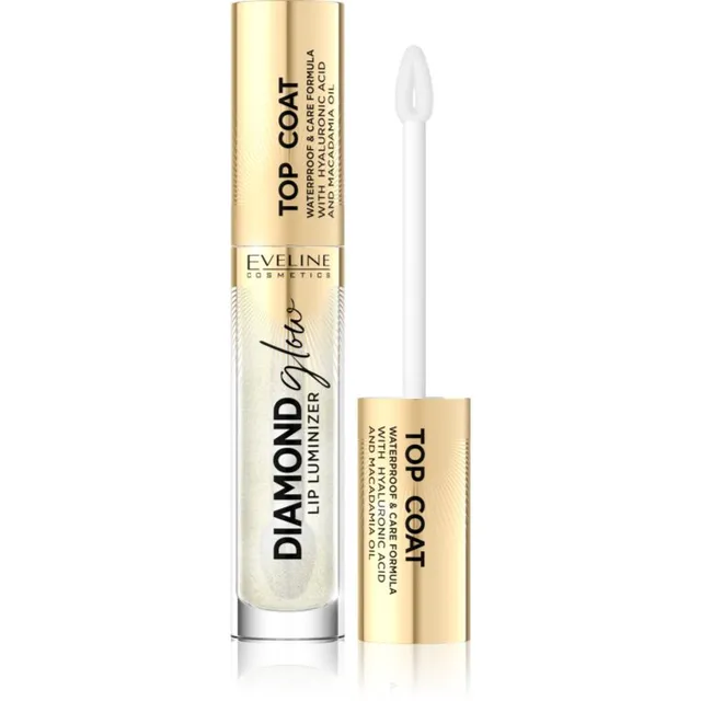 Eveline Cosmetics Diamond Glow Sädelev huuleläige hüaluroonhappega varjund 12 Top Coat 4.5 ml