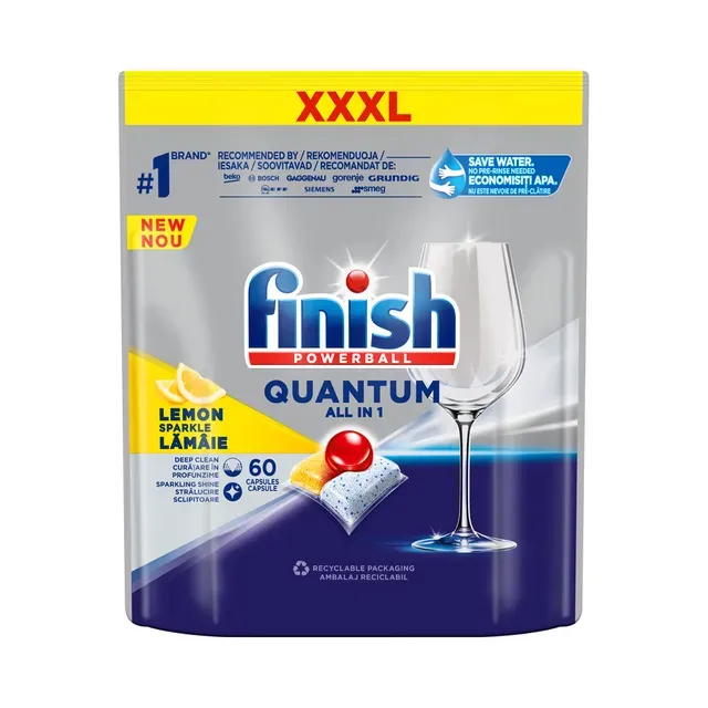 Nõudepesu tabletid Quantum Lemon, FINISH, 60 tk