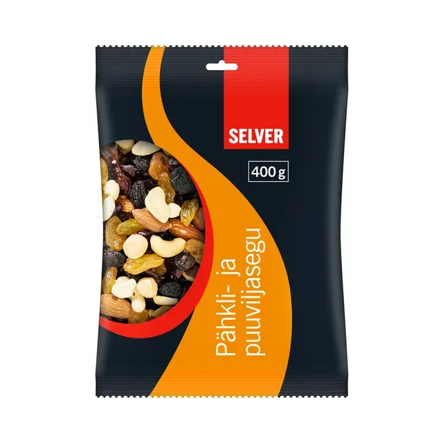 Pähkli- ja puuviljasegu, SELVER, 400 g