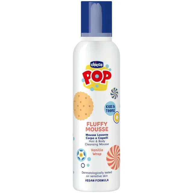 Chicco POP Fluffy Mousse Hair and Body Vaht kehale ja juustele Vanilla wrap 200 ml