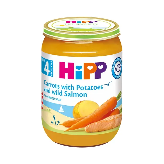 Porgandi-kartulipüree merilõhega mahe 4+, HIPP, 190 g