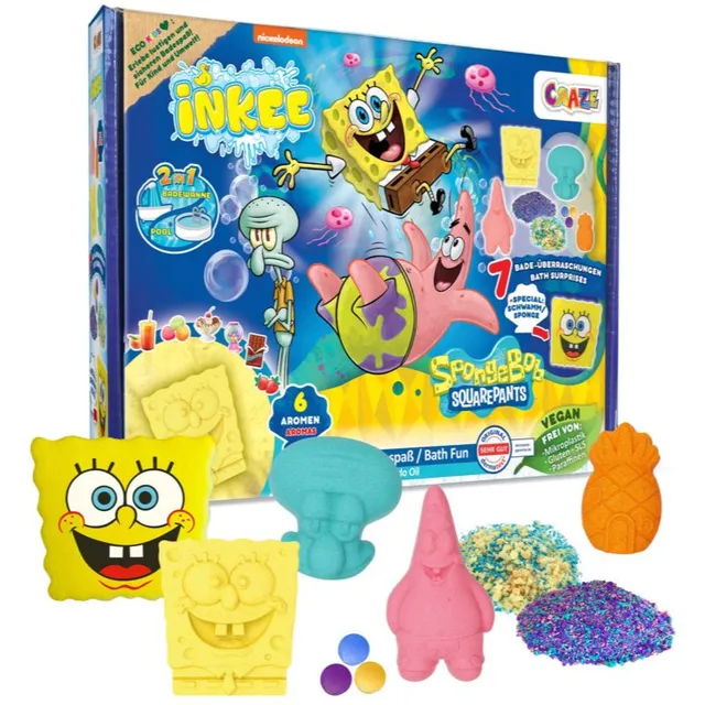 Craze SpongeBob Gift Box Kihisevad vannipommid kinkepakendis