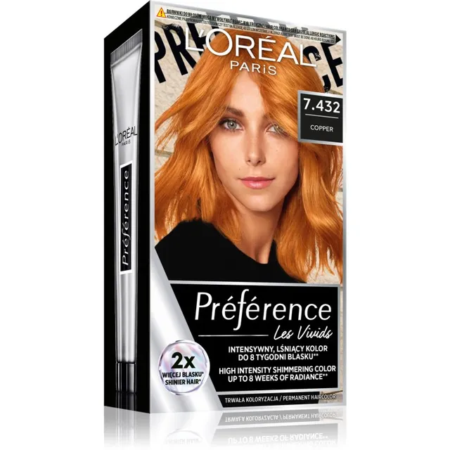 L’Oréal Paris Préférence Vivids Juuksevärv varjund 7.432 copper 1 tk