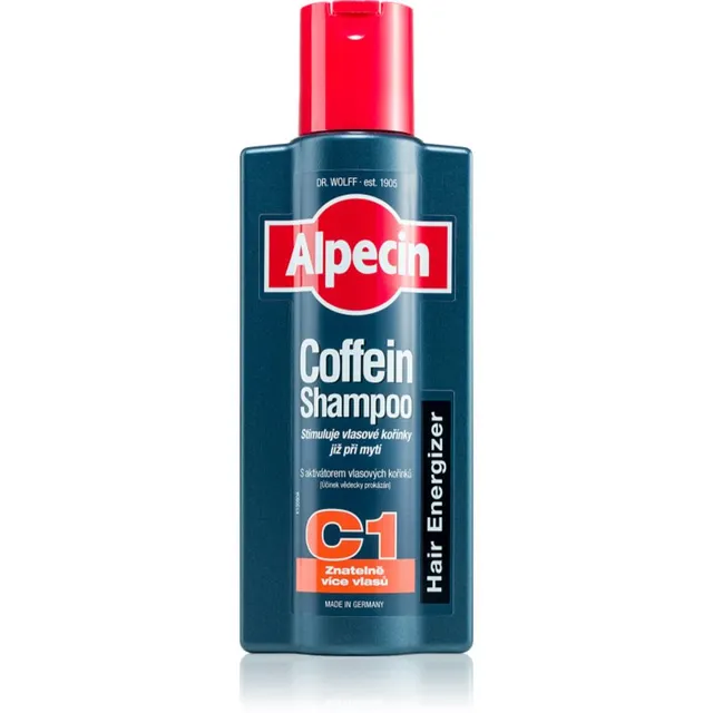 Alpecin Hair Energizer Coffein Shampoo C1 Kofeiinišampoon meestele juuksekasvu stimuleerimine 375 ml