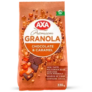 Premium müsli šokolaadi ja karamelliga, AXA, 330 g