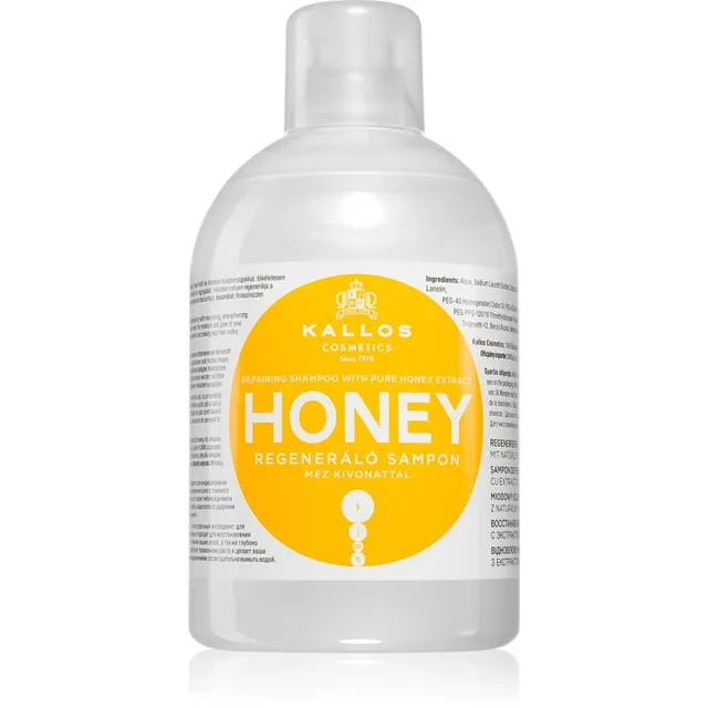 Kallos KJMN Professional Honey Niisutav ja elavdav šampoon kuivadeleja kahjustatud juustele 1000 ml