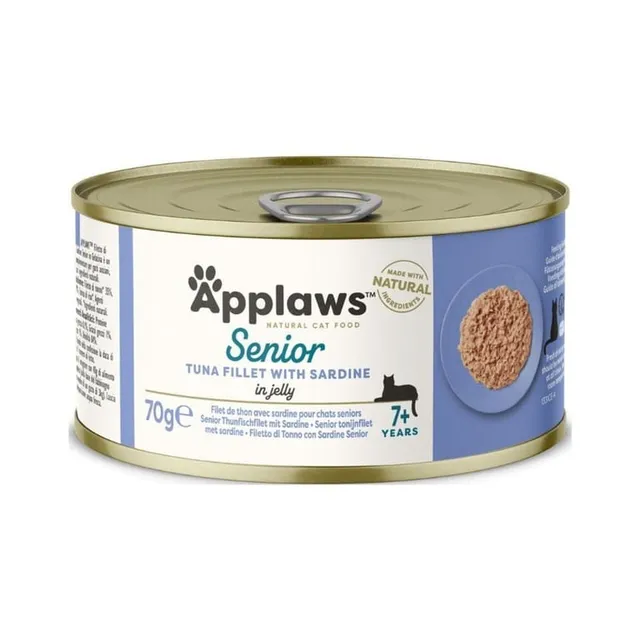 Applaws Senior kassikonserv, tuunikala/sardiin, 70 g