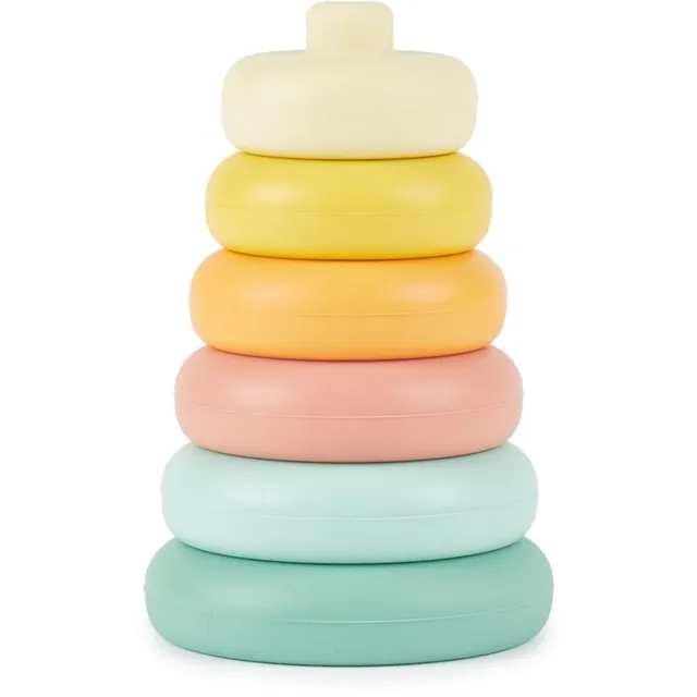 Bieco Silicone Stacking Tower Tropical Vibes laotavad rõngad 12 m+ 6 tk
